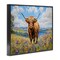 Stupell Industries Highland Cattle in Summer Meadow Framed Giclee By Franklyn Gregory